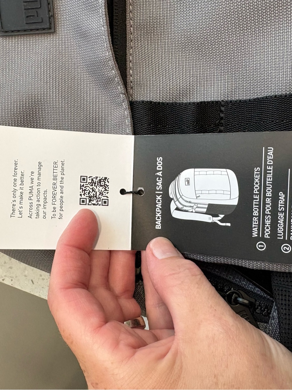 NWT Puma Coated Range Backpack Gray and Black Men's Backpack - Picture 9 of 14
